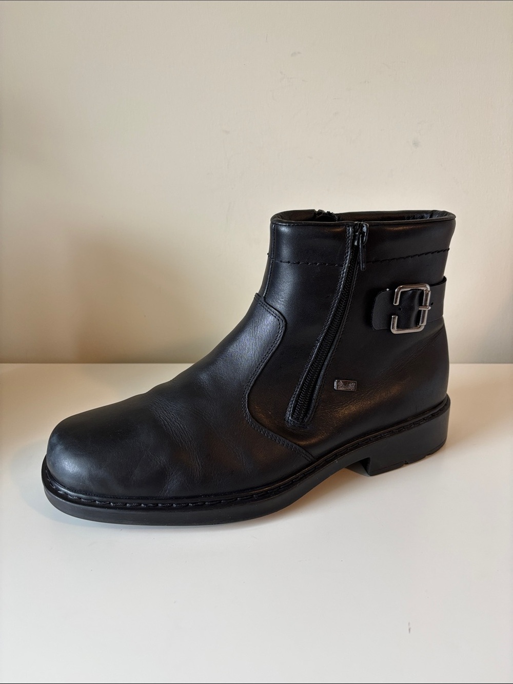 Rieker Men’s Black RiekerTEX Dual Zip Buckle Winter Boots EU 42 EUC